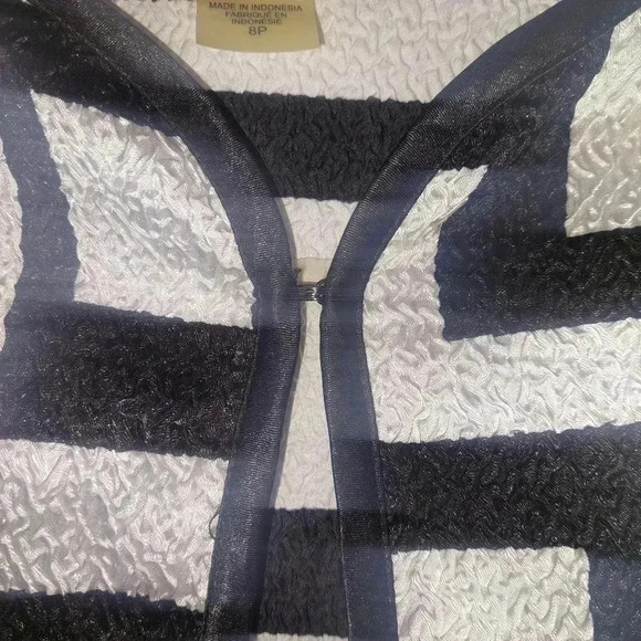 ALLISON DAILEY 3/4 SLEEVE Black & White Print Jacket Women's Size 8p - Picture 4 of 7